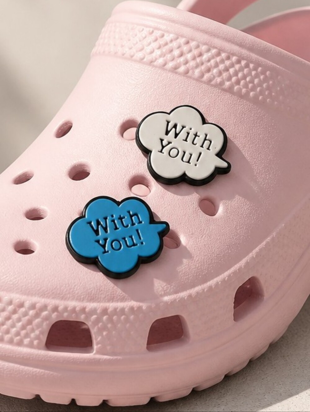 With You Thought Bubble Croc Charms 2pc BFF Sisters Cartoon Jibbitz Style Set